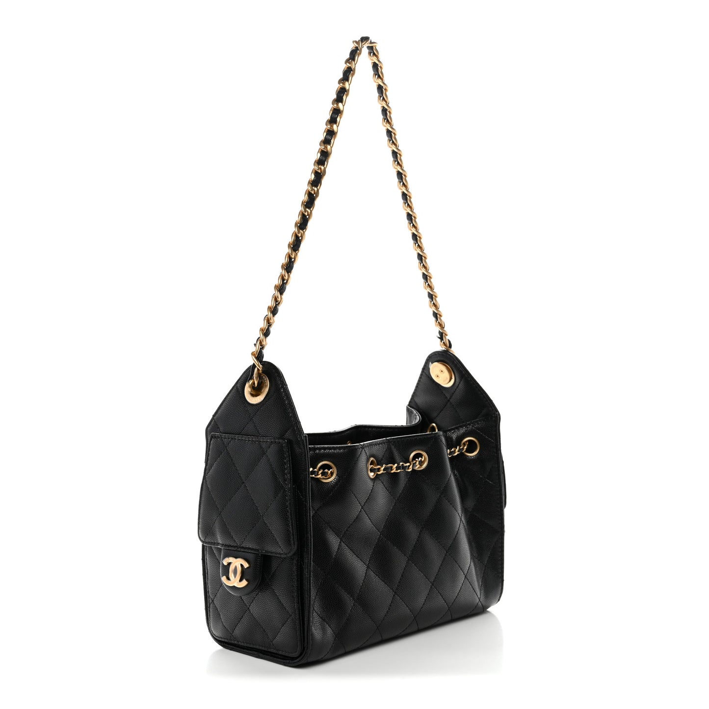 Caviar Quilted Mini Chanel 25 Handbag Black