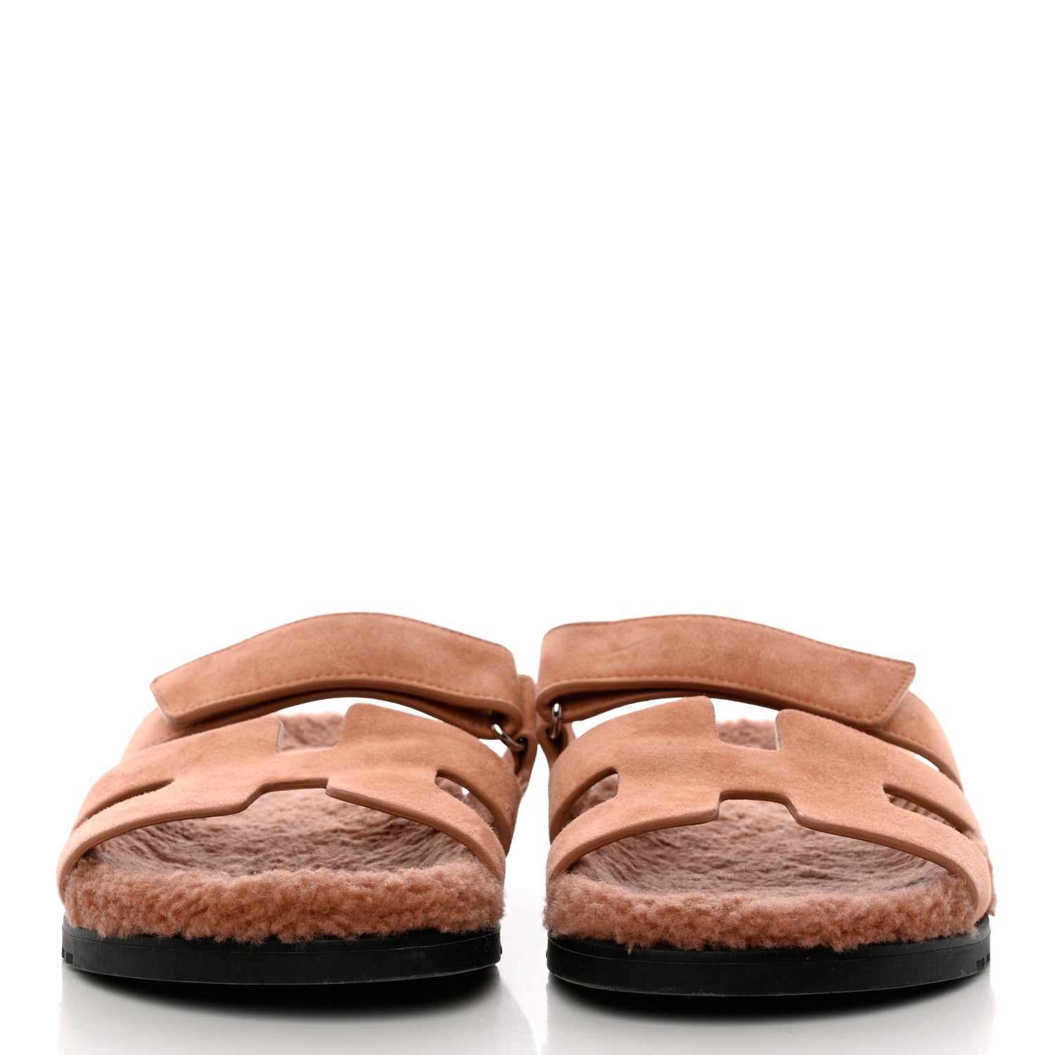 Hermes Suede Goatskin Woolskin Womens Chypre Sandals 41 Rose Aube 2 of 8