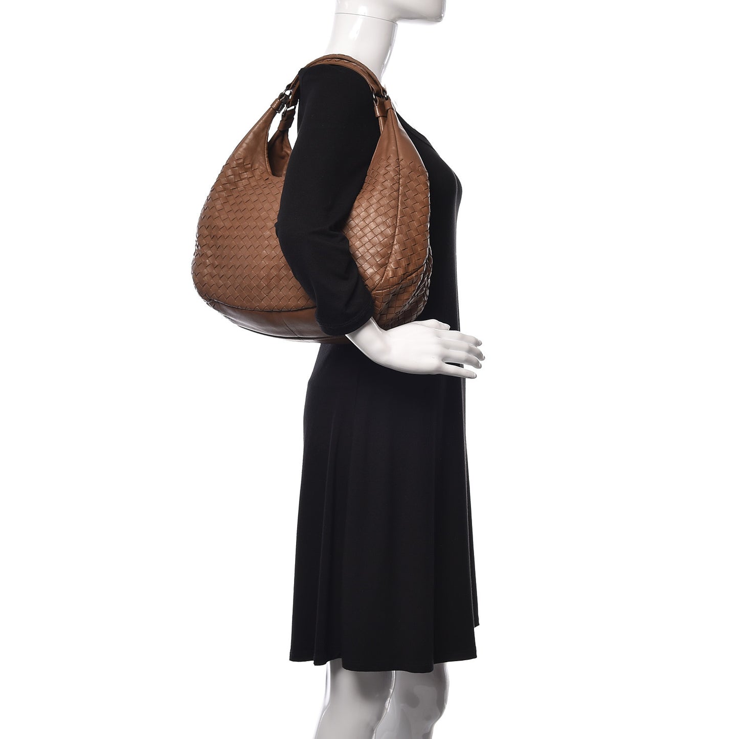 Nappa Intrecciato Medium Campana Hobo Noce