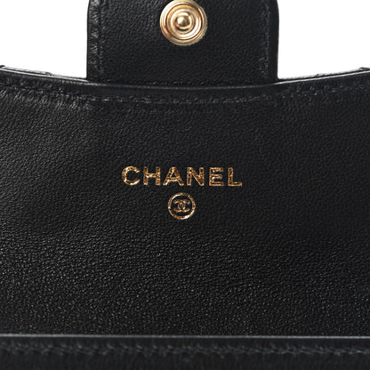 Chanel Lambskin Quilted Flap Card Holder Wallet Black 6 of 11