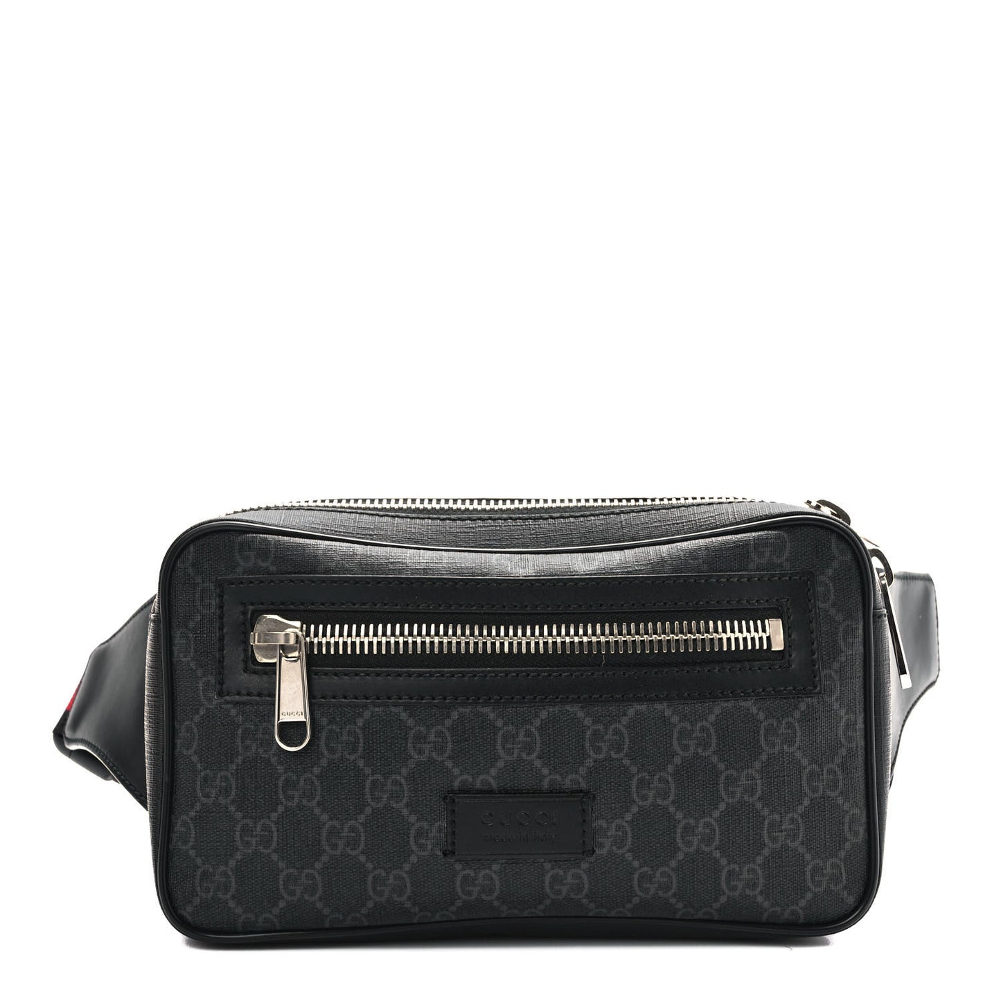 Soft GG Supreme Monogram Web Belt Bag Black Grey