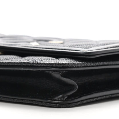 Chanel Caviar Quilted CC Filigree Wallet On Chain WOC Black 11 of 11