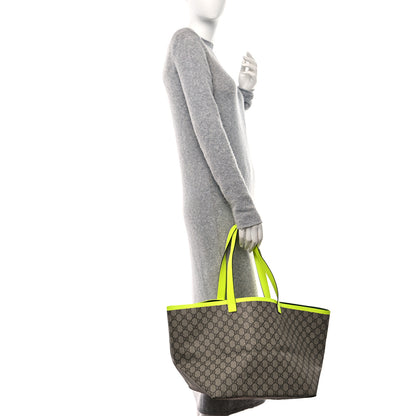 Gucci GG Supreme Monogram Medium Totissima Shopping Tote Ebony Beige Yellow 2 of 13