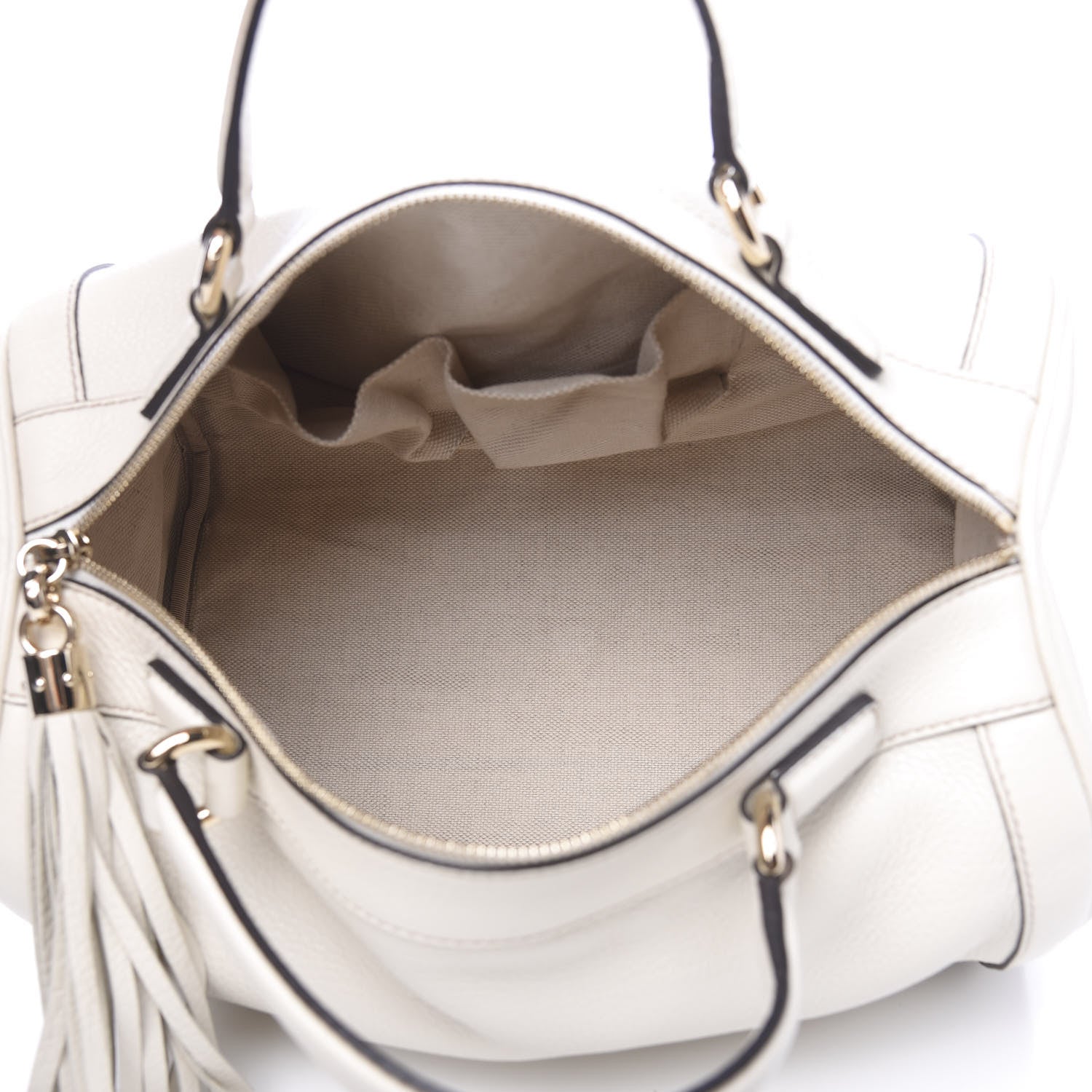 Gucci Pebbled Calfskin Medium Soho Boston Off White 4 of 11