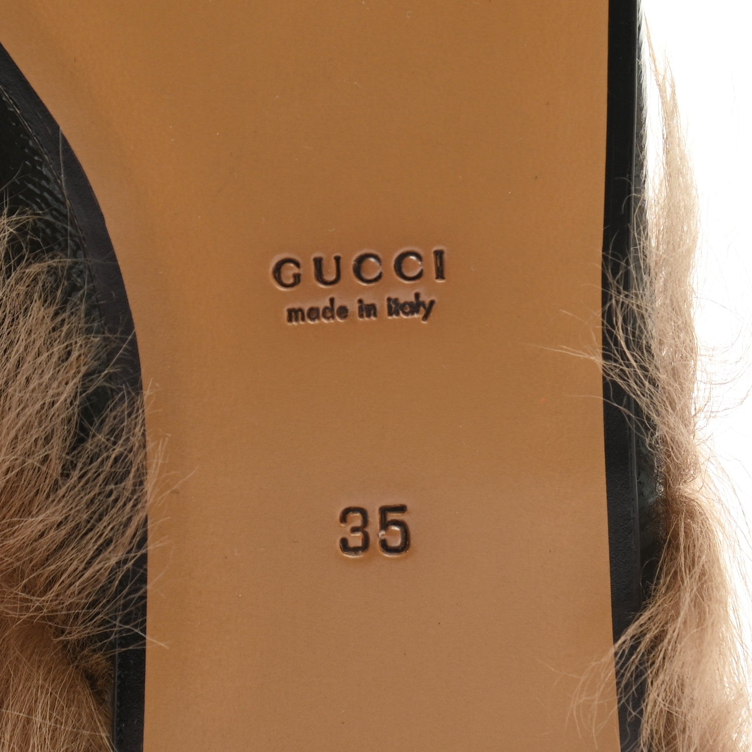 Gucci Calfskin Fur Womens Princetown Slippers 35 Black 6 of 8
