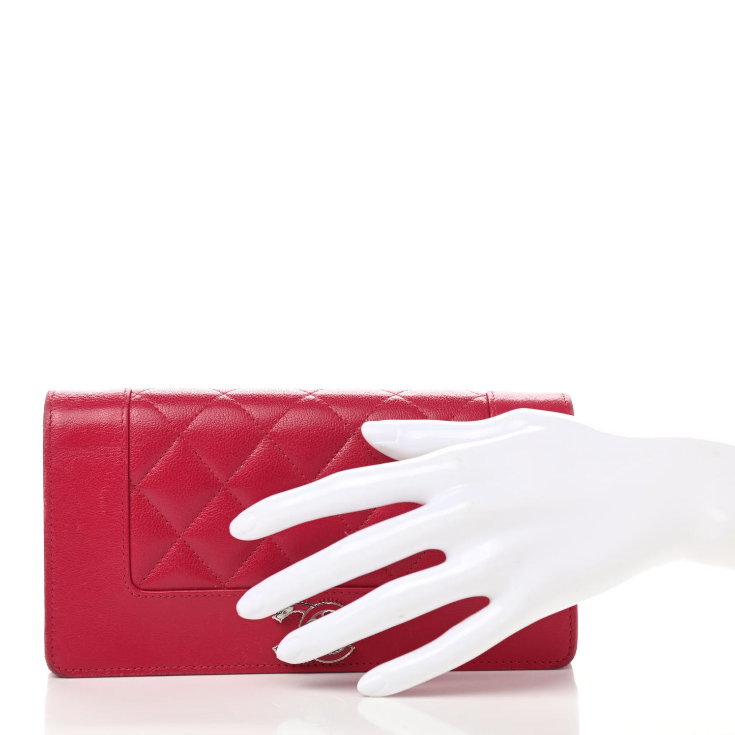Sheepskin Quilted Mademoiselle Vintage Flap Wallet Dark Pink
