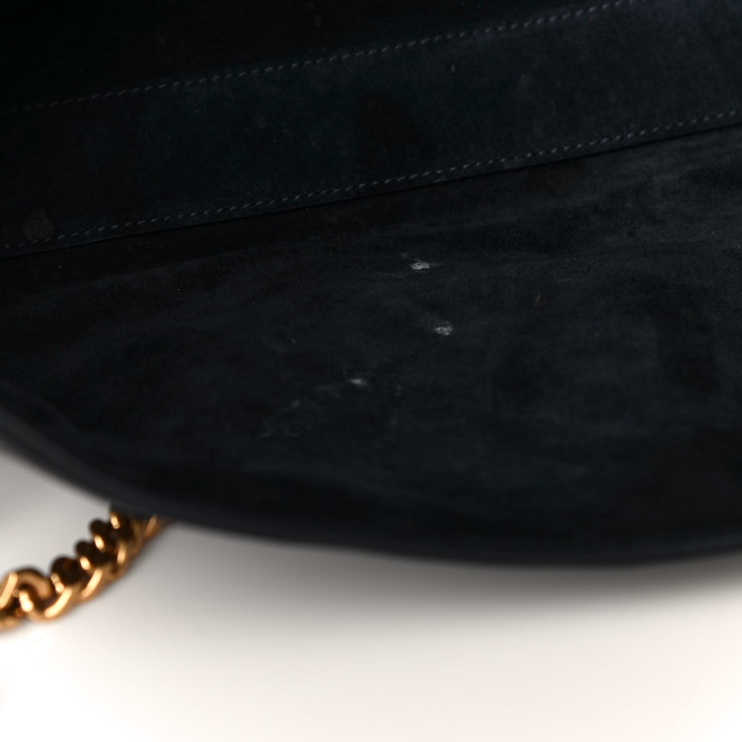Smooth Calfskin Suede Medium Reversible Monogram Kate Satchel Navy