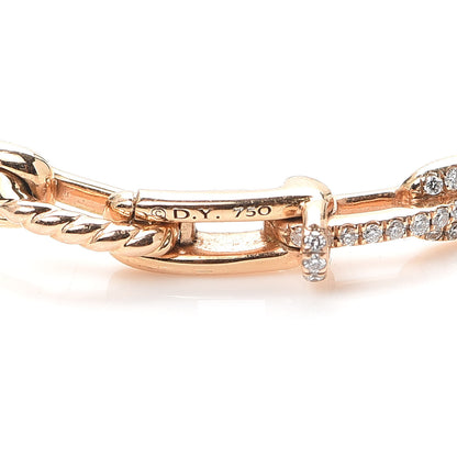 David Yurman 18K Yellow Gold Diamond 4mm Stax Chain Link Bracelet 4 of 5