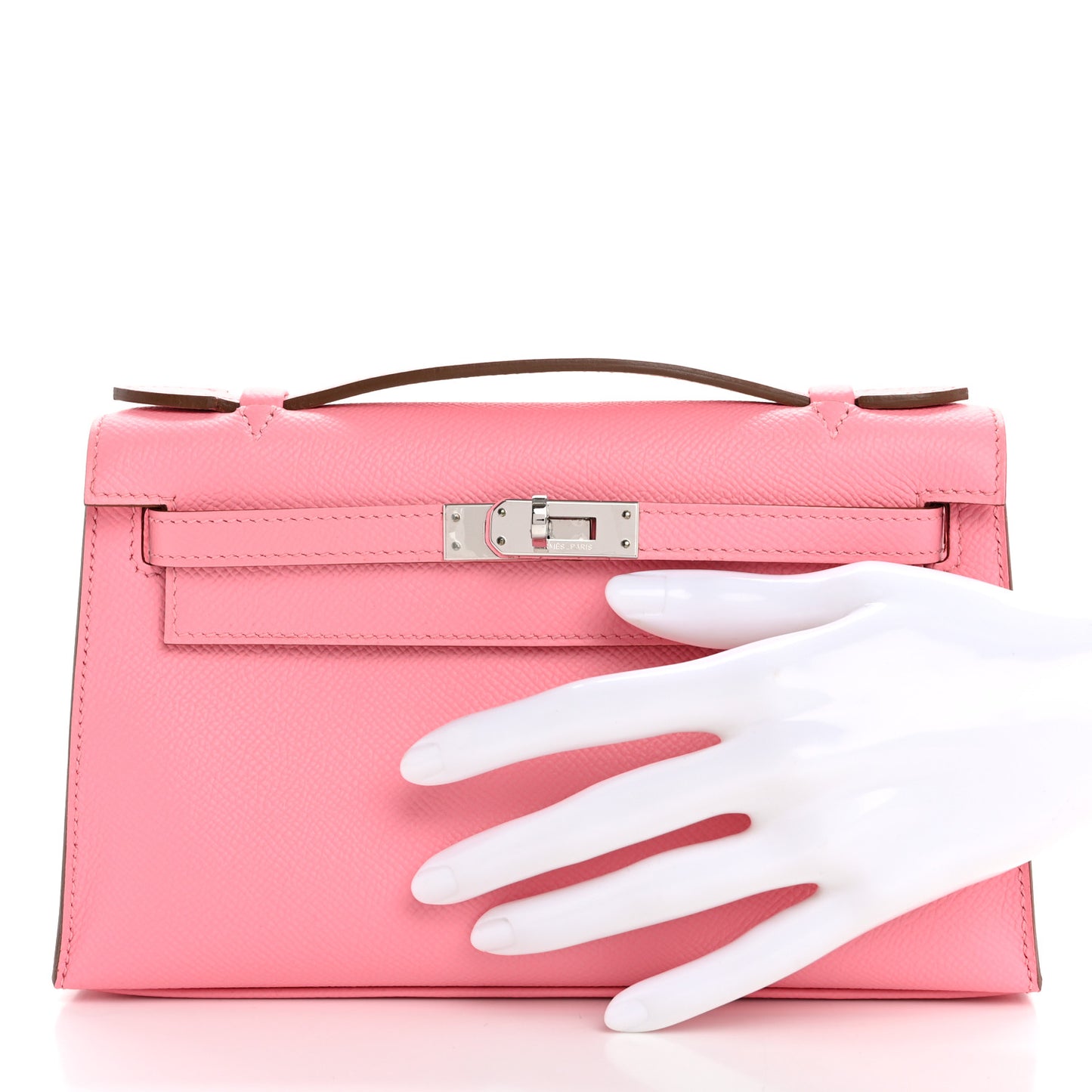 Epsom Kelly Pochette Clutch Rose Confetti