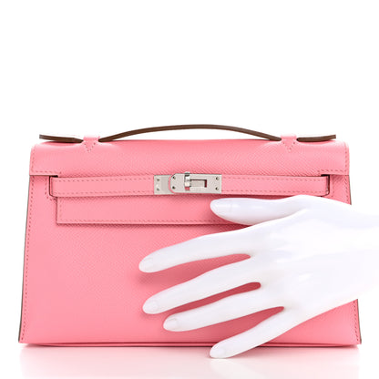 Hermes Epsom Kelly Pochette Clutch Rose Confetti 2 of 8