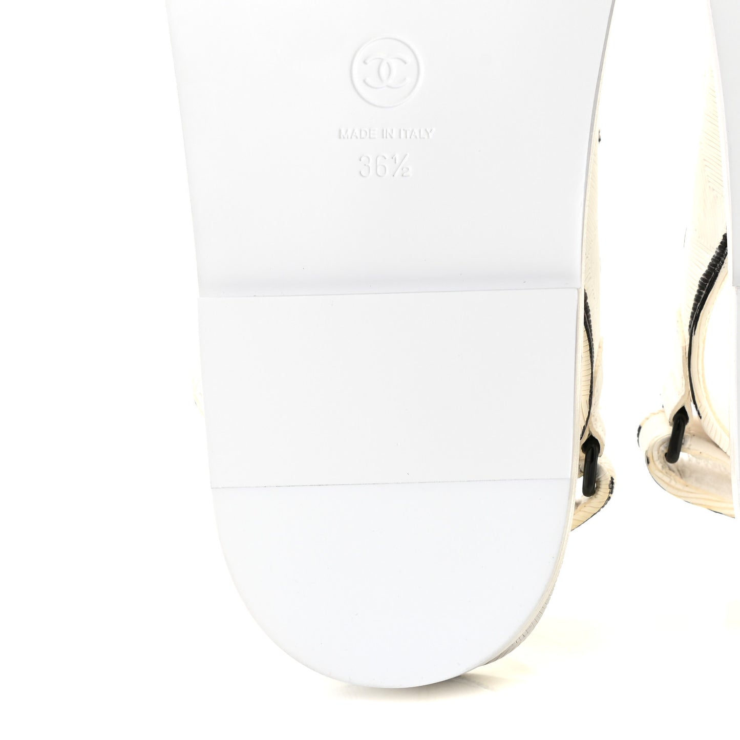 Printed Calfskin Velcro Dad Sandals 36.5 White Black
