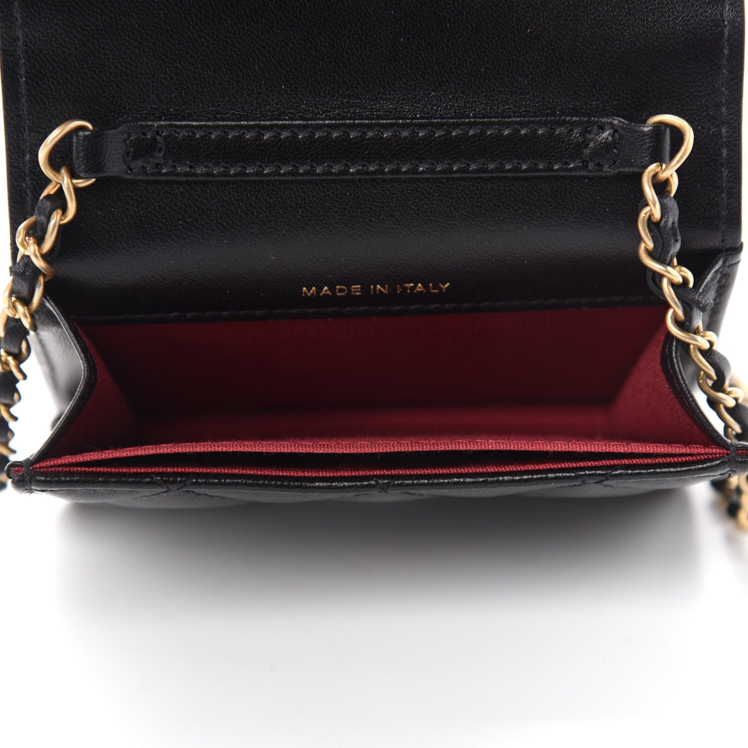 Chanel Lambskin Quilted Romance Clutch With Chain Black 5 of 12