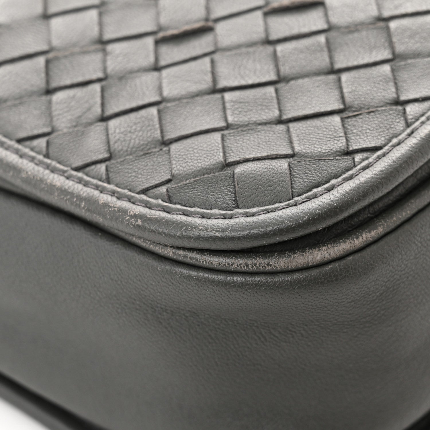 Bottega Veneta Nappa Intrecciato Mini Flap Crossbody Light Grey 12 of 17
