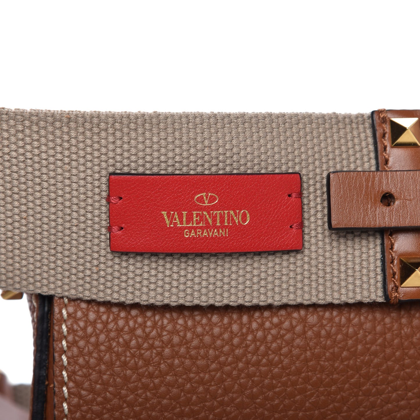 Pebbled Calfskin Small VRing Shoulder Bag Saddle Brown