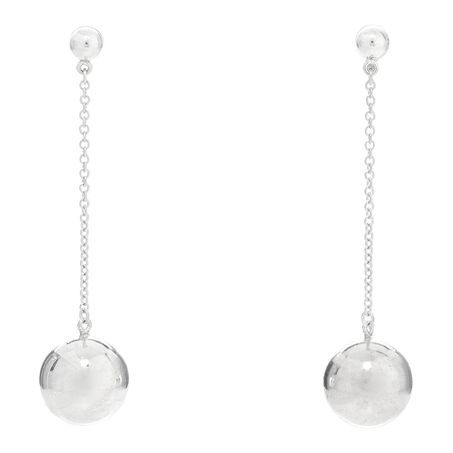 Tiffany Sterling Silver 10mm HardWear Ball Drop Earrings 1 of 4