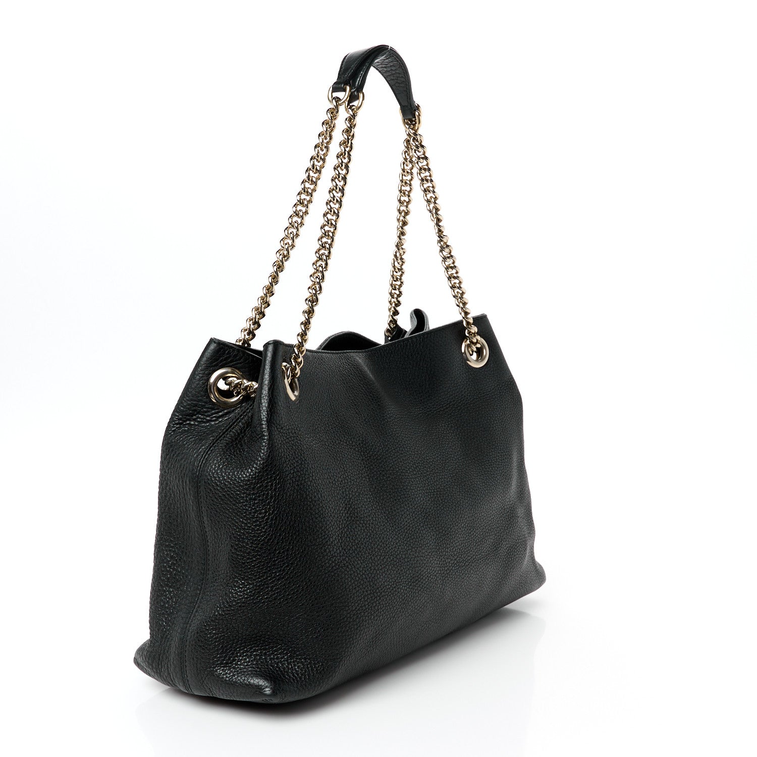 Gucci Pebbled Calfskin Medium Soho Chain Shoulder Bag Black 3 of 11