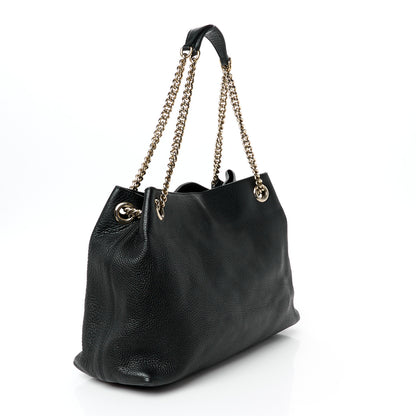 Gucci Pebbled Calfskin Medium Soho Chain Shoulder Bag Black 3 of 11