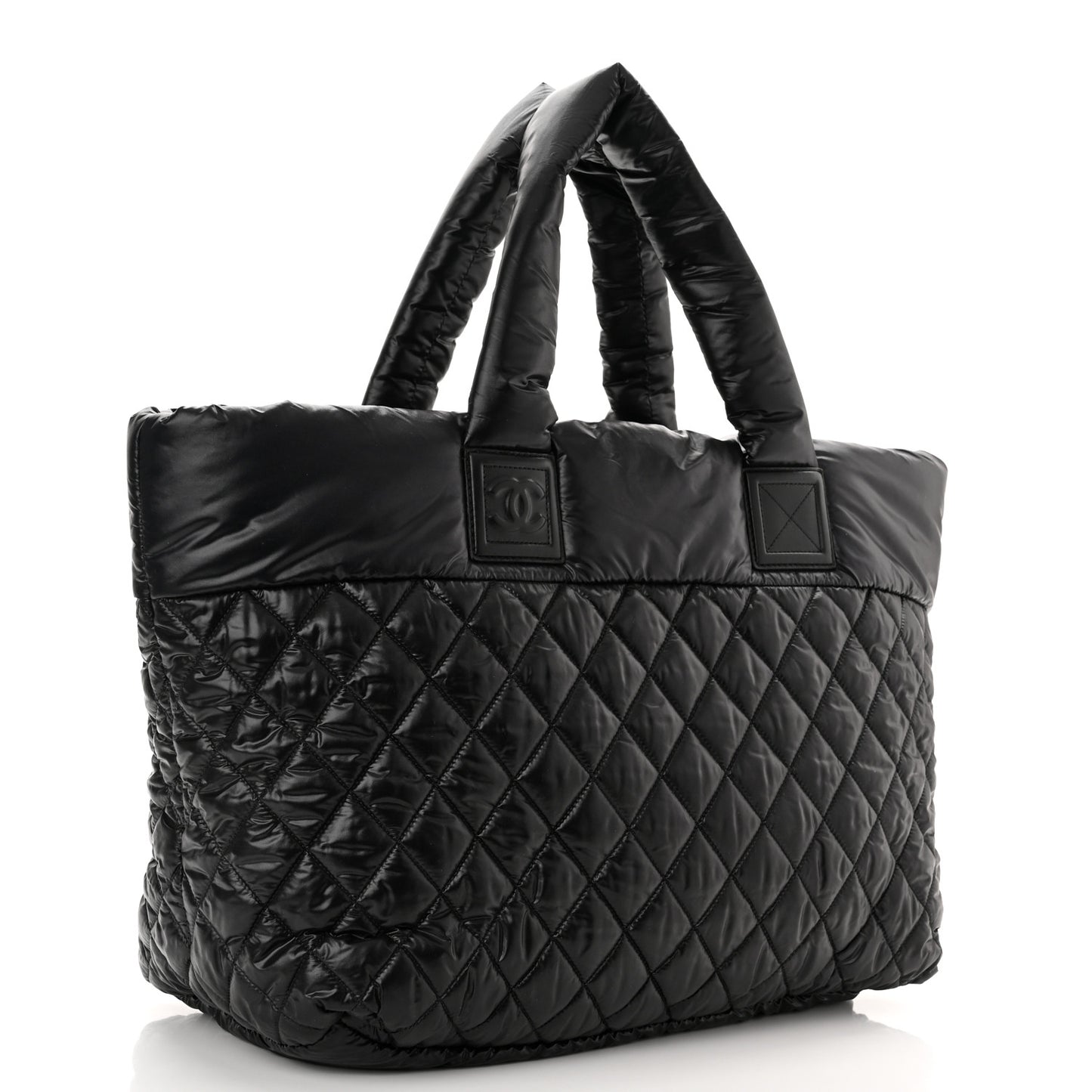 Nylon Quilted Large Coco Cocoon Tote Black