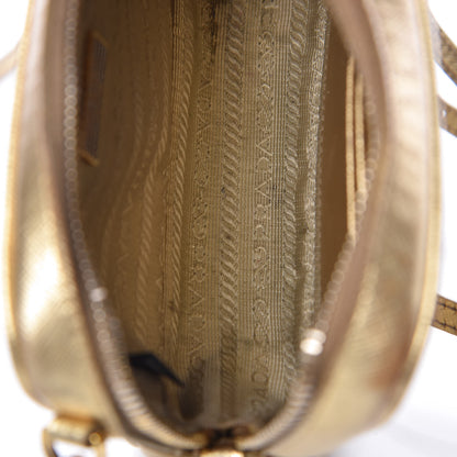 Prada Metallic Saffiano Mini Camera Crossbody Platino 12 of 17