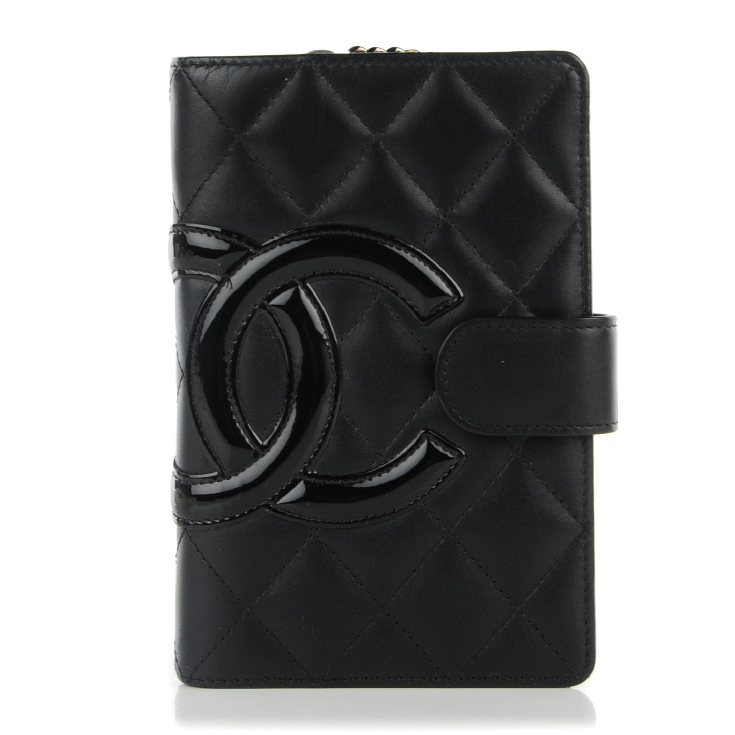 Calfskin Cambon Zipped Pocket Wallet Black