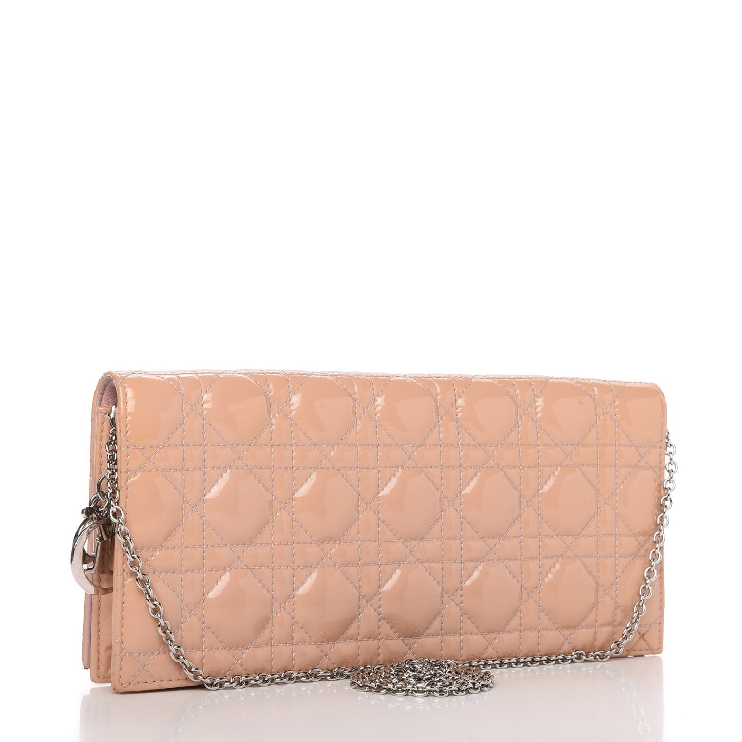 Patent Cannage Lady Dior Convertible Clutch Light Pink