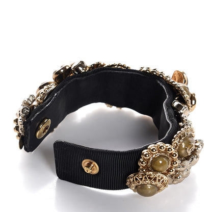 Chanel Gripoix Poured Glass Camellia Bracelet Gold 4 of 8