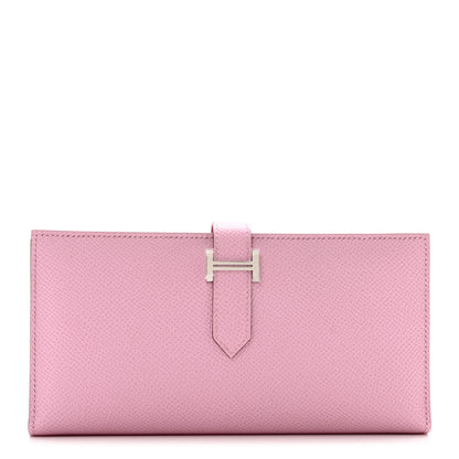 Hermes Epsom Bearn Gusset Wallet Rose Sakura 1 of 7