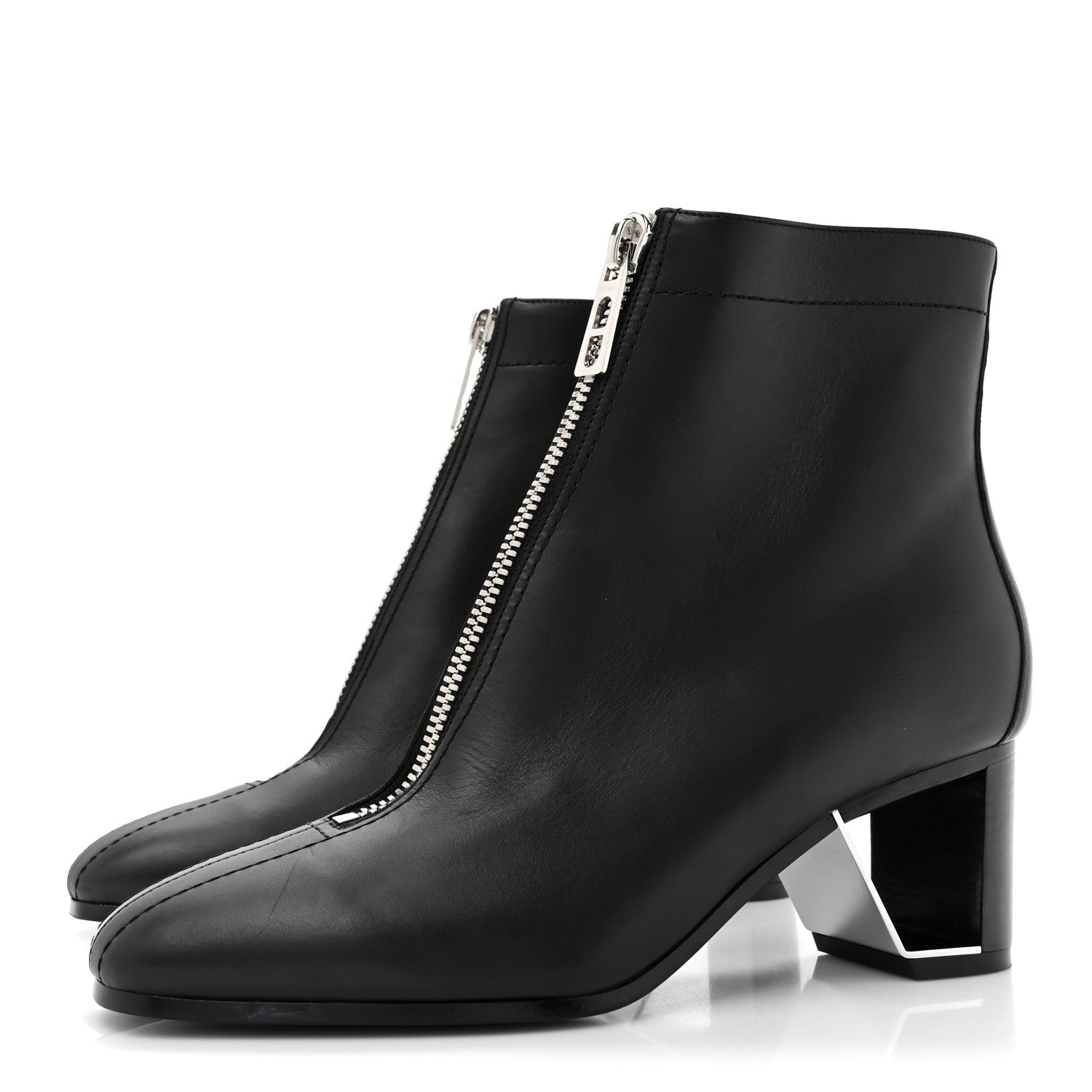 Hermes Calfskin Becky Ankle Boots 37.5 Black 3 of 10