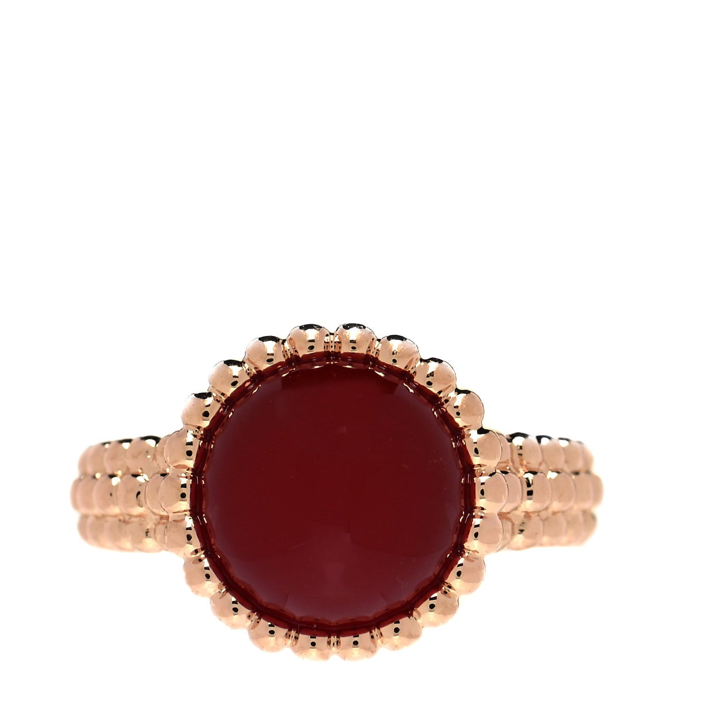 18K Rose Gold Carnelian Perlee Couleurs Ring 50 5.25