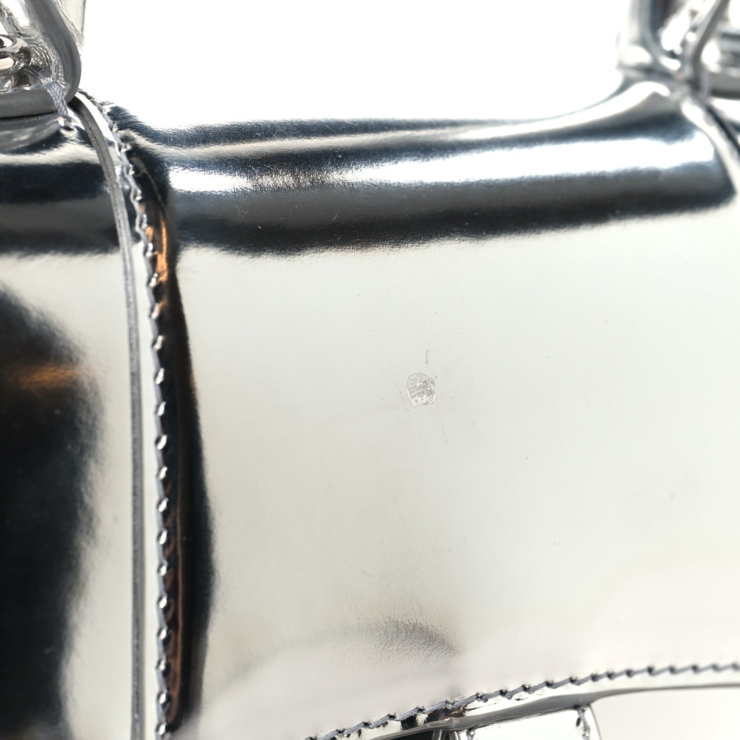 Balenciaga Metallic Calfskin Hourglass Top Handle Bag XS Silver 11 of 11