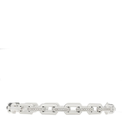 David Yurman Sterling Silver Diamond 7mm Stax Link Bangle Bracelet 1 of 3