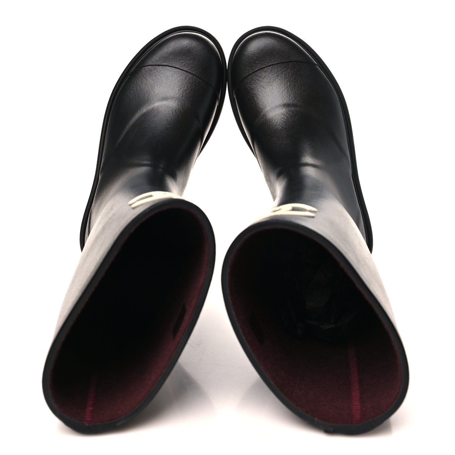 Chanel Caoutchouk CC High Boots 37 Black 2 of 9