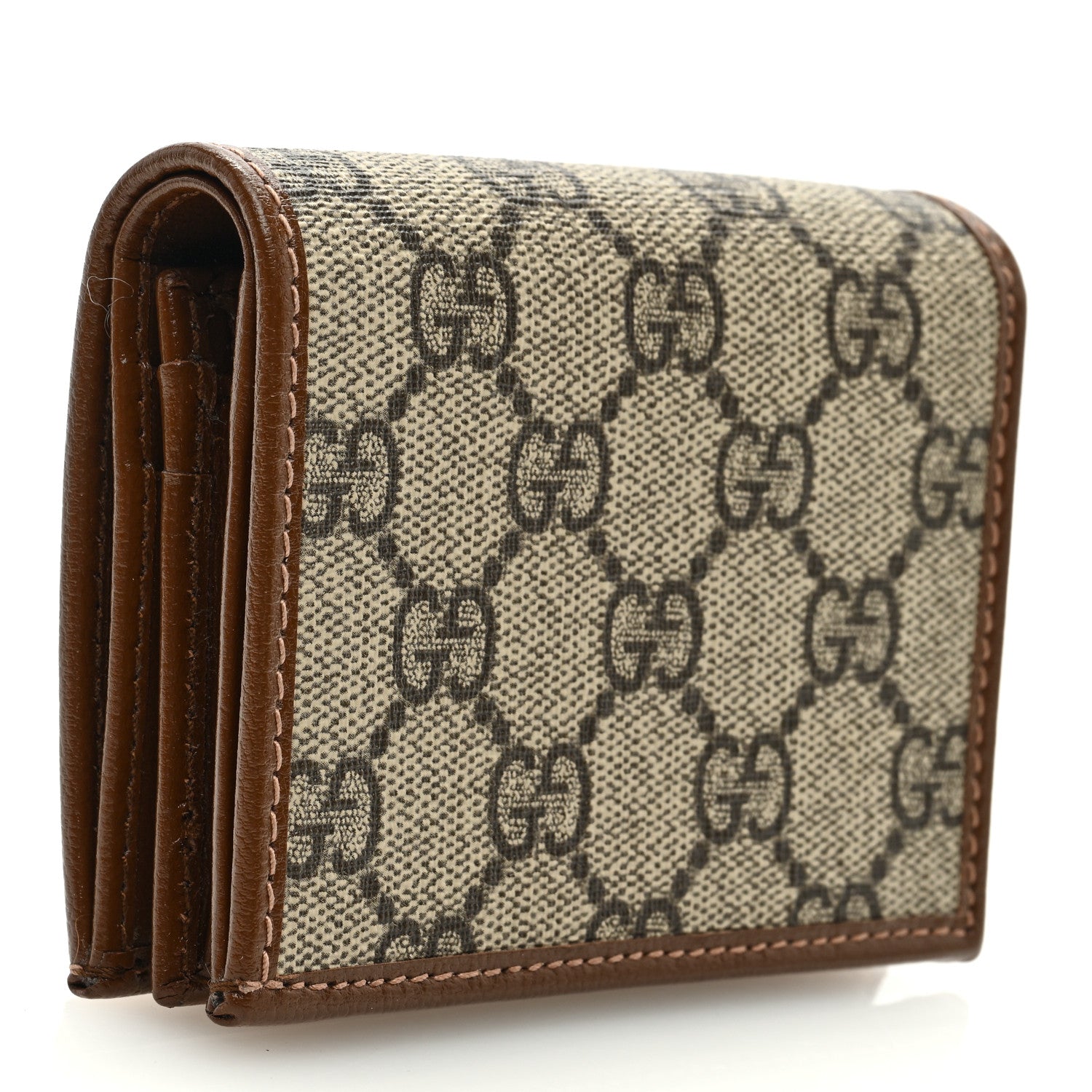Gucci GG Supreme Monogram Horsebit 1955 Card Case Wallet Beige Ebony Brown Sugar 3 of 8