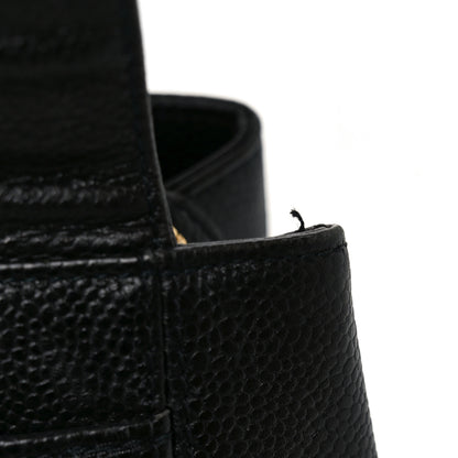 Chanel Caviar Embroidered Logo Shoulder Bag Black 10 of 10
