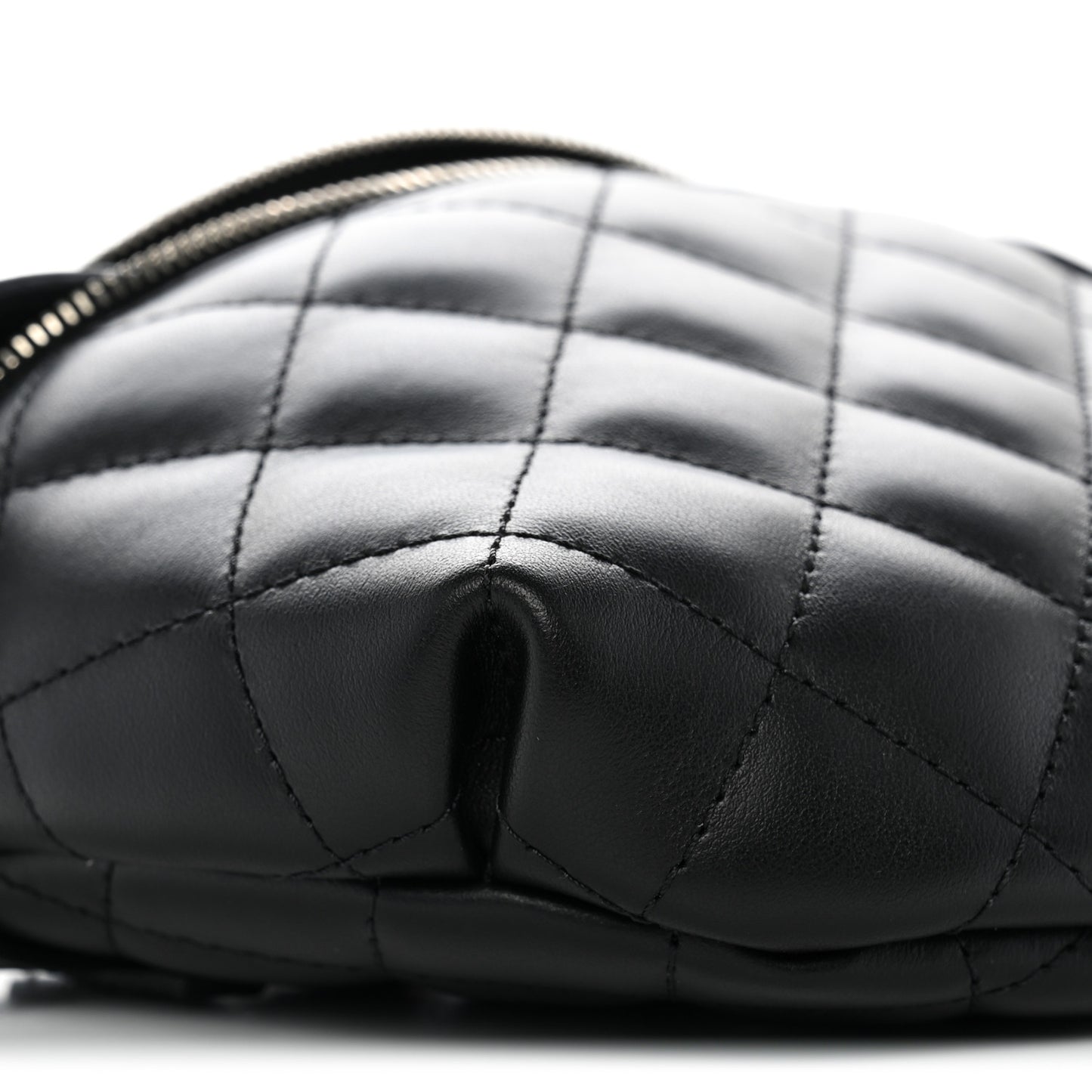 Calfskin Quilted Uniform Waist Belt Bag Black