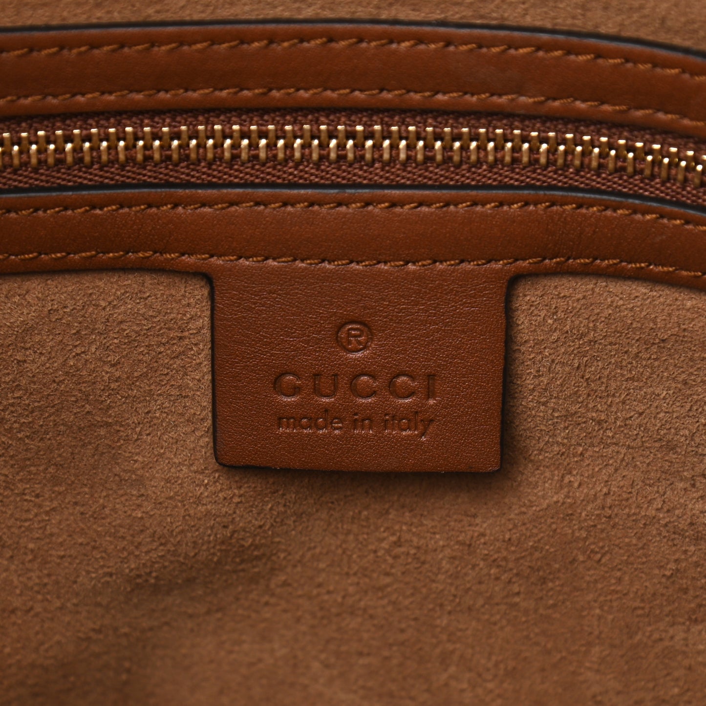 GG Supreme Monogram Large Linea A Hobo Light Brown