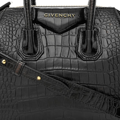 Givenchy Calfskin Crocodile Embossed Mini Antigona Black 8 of 12