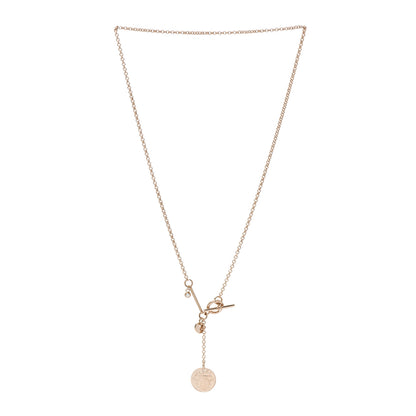 Hermes 18K Rose Gold Diamond PM Ex-Libris Pendant Necklace 3 of 5