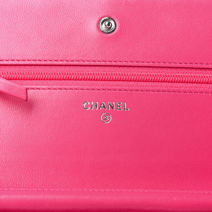Chanel Lambskin Quilted Wallet On Chain WOC Pink 6 of 11