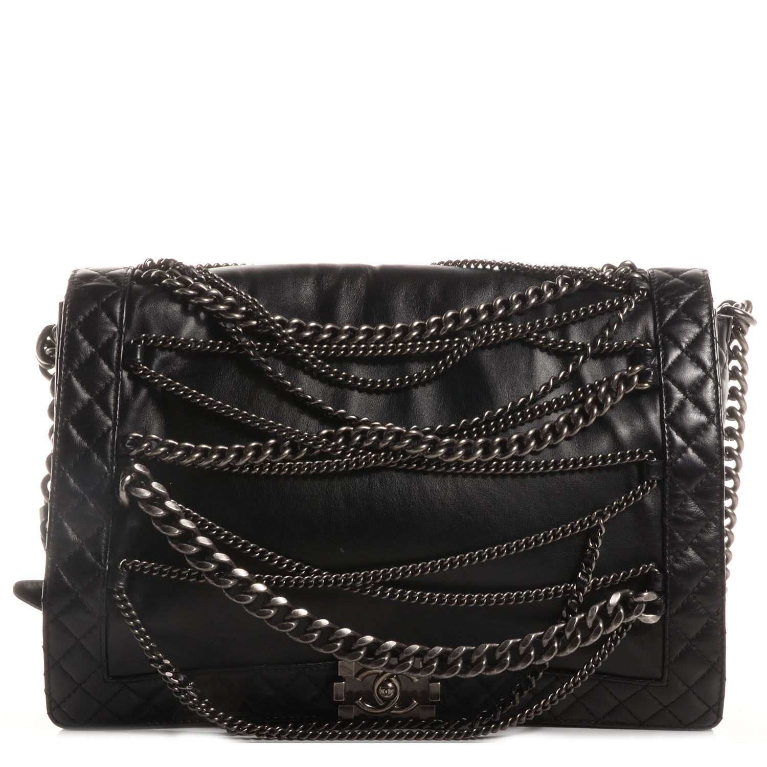 Chanel Calfskin Enchained Large Boy Flap Black 1 of 7