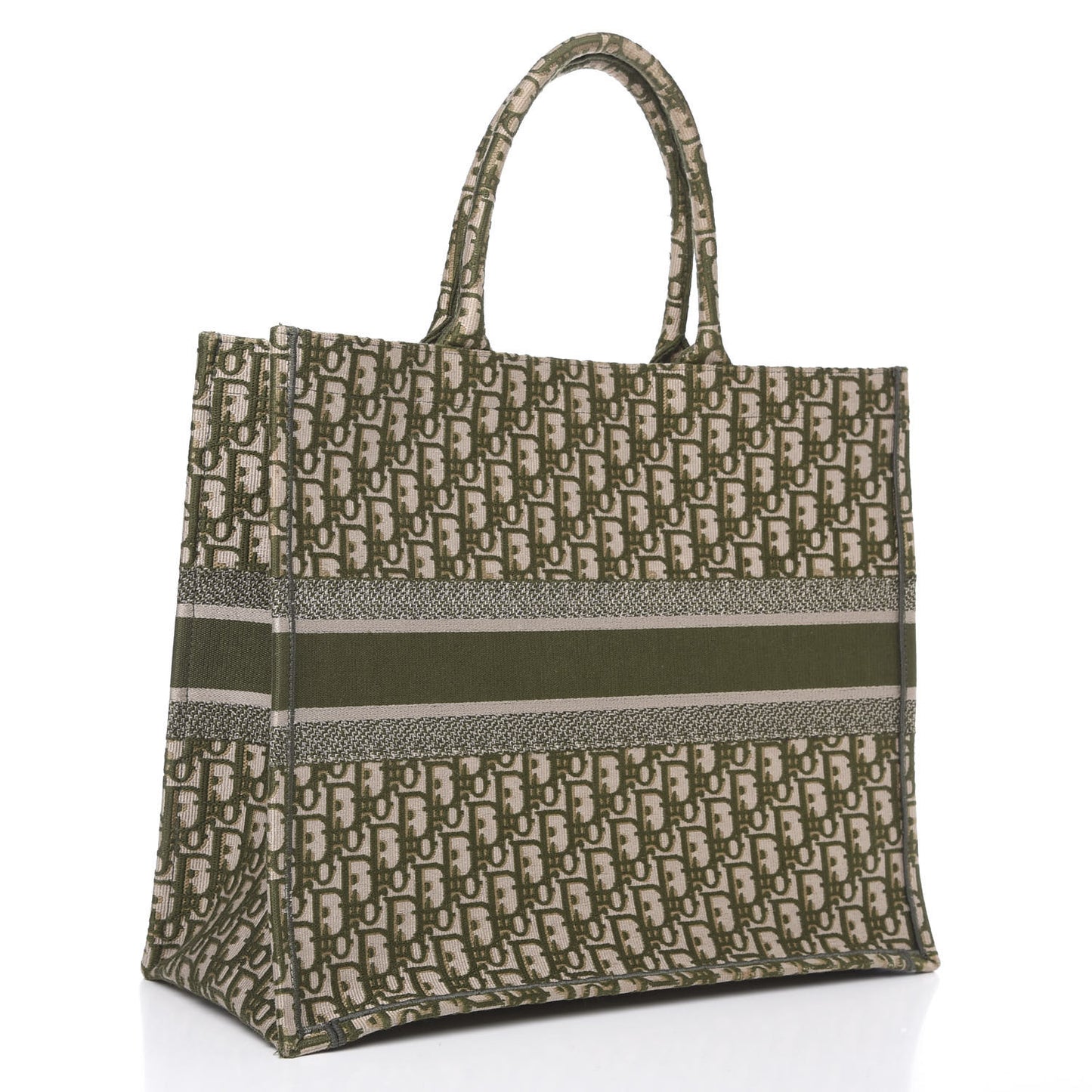 Oblique Book Tote Green Multicolor