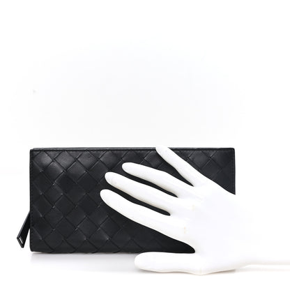 Bottega Veneta Nappa Intrecciato Zip Around Wallet Black 2 of 7