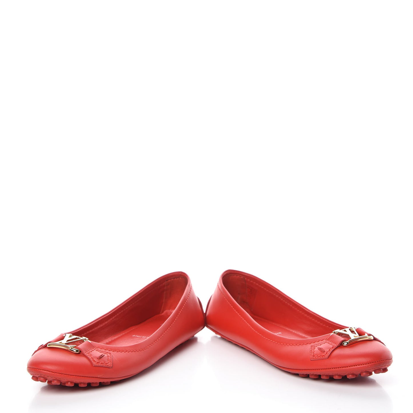 Calfskin Oxford Ballerina Flats 37 Red