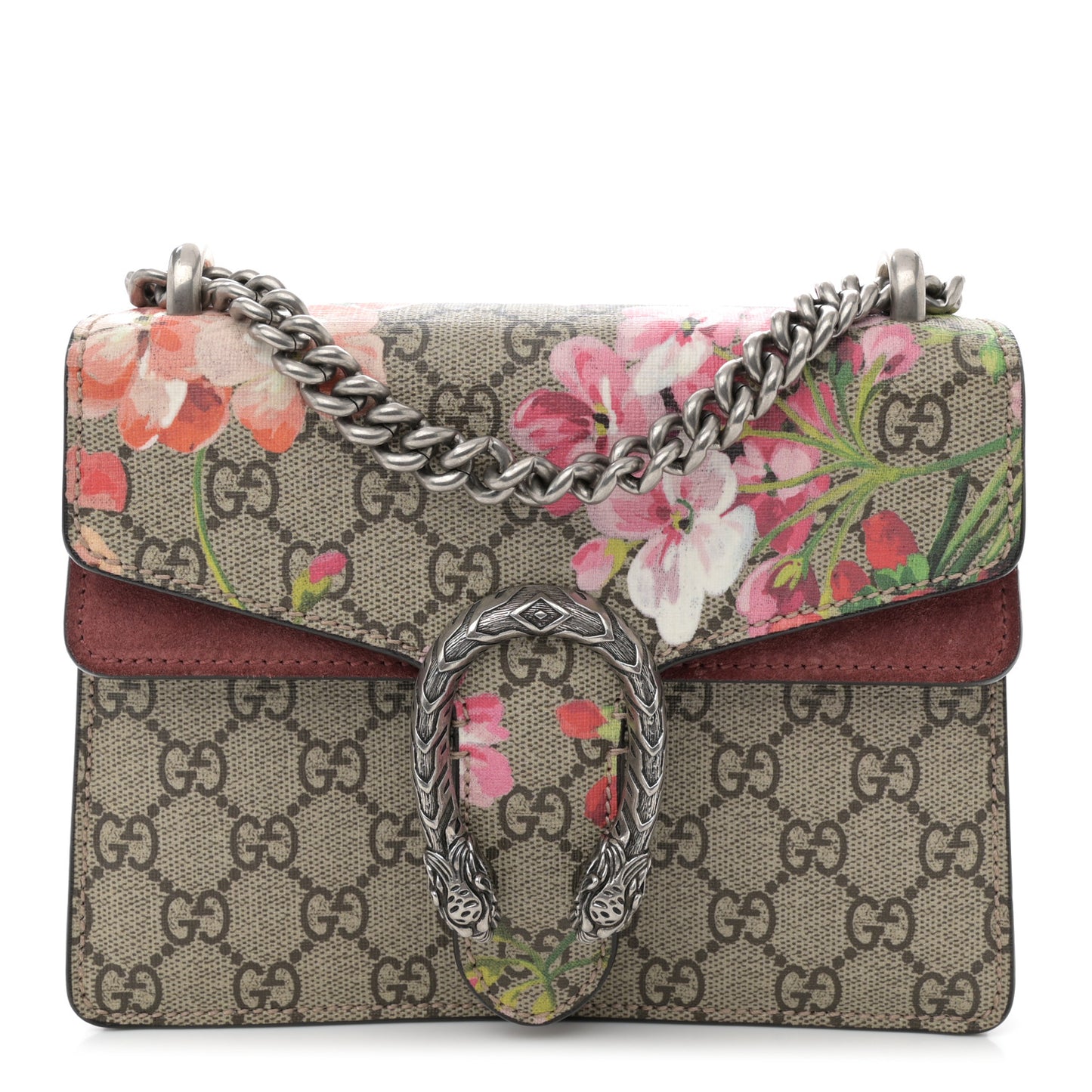 GG Supreme Monogram Blooms Mini Dionysus Shoulder Bag Beige Multicolor Dry Rose