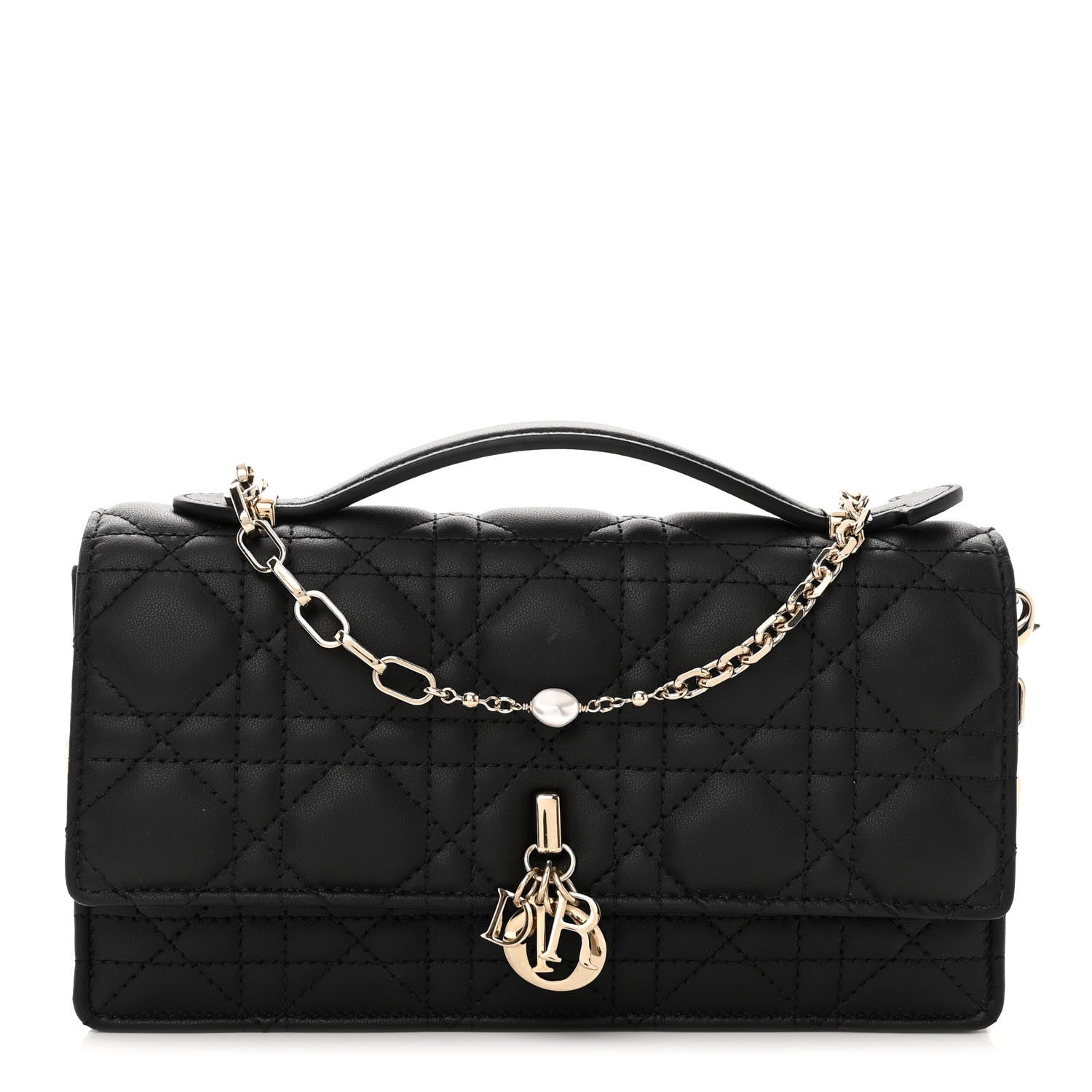 Christian Dior Lambskin Cannage Mini My Dior Bag Black 1 of 9