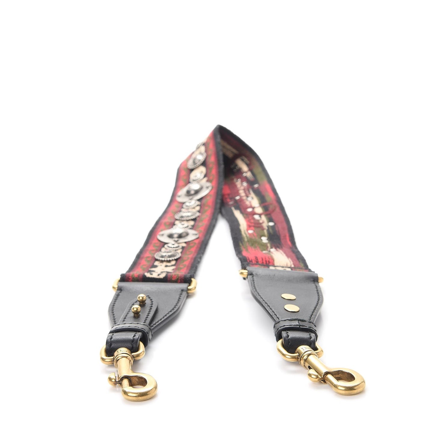 Canvas Embroidered Studded Bohemian Shoulder Strap Red