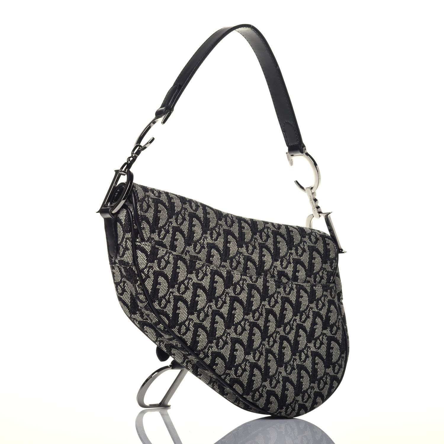 Christian Dior Monogram Saddle Bag Black 2 of 8