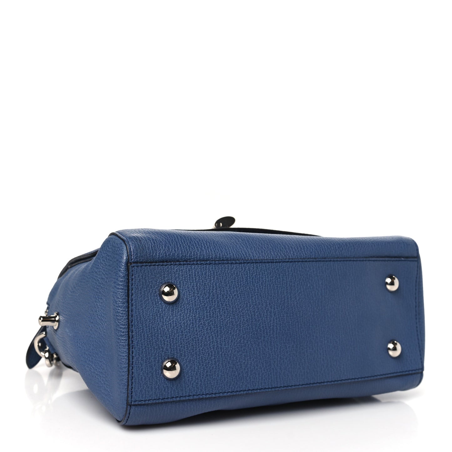 Grainy Leather Small Del Rey Satchel Slate Blue