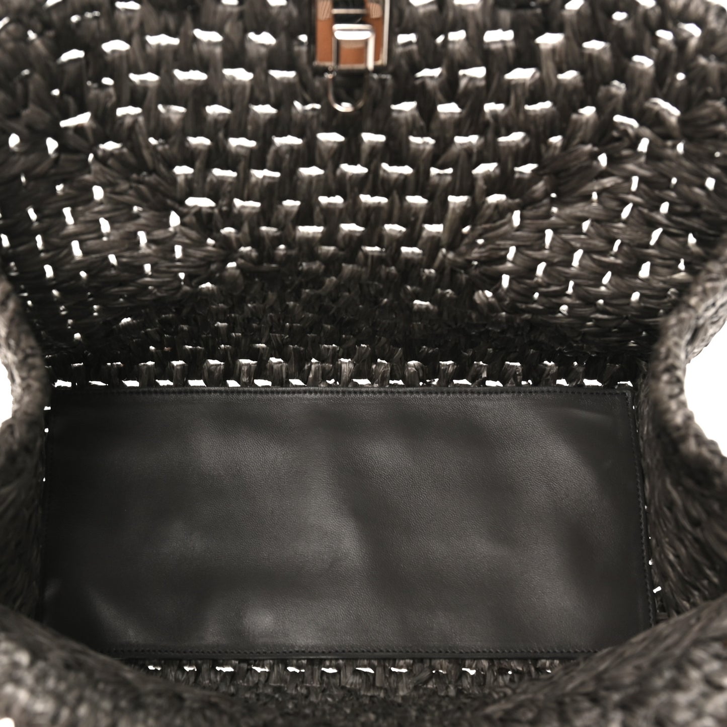 Raffia Medium The Studio Box Bag Silver