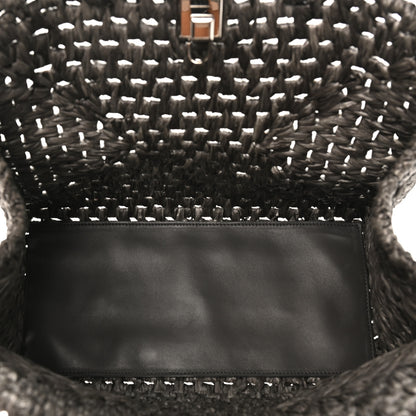 Salvatore Ferragamo Raffia Medium The Studio Box Bag Silver 6 of 10